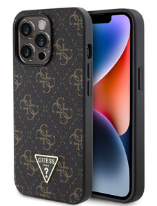 Guess PU Leather 4G Triangle Metal Logo Case for iPhone 13 Pro schwarz GUHCP13LPG4GPK