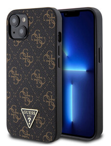 Guess PU Leather 4G Triangle Metal Logo Case for iPhone 13 schwarz GUHCP13MPG4GPK