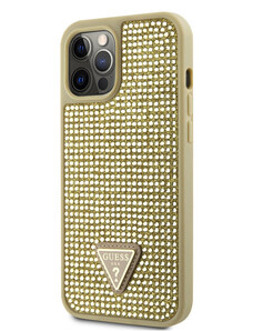 Guess Rhinestones Triangle Metal Logo Case for iPhone 12 Pro Max gold GUHCP12LHDGTPD