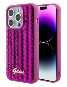 Guess Sequin Script Logo Case for iPhone 15 Magenta GUHCP15SPSFDGSF
