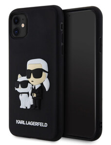 Karl Lagerfeld 3D Rubber Karl and Choupette Case for iPhone 11 schwarz KLHCN613DRKCNK