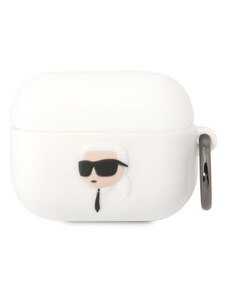 Karl Lagerfeld 3D Logo NFT Karl Head Silikónové Puzdro pre Airpods Pro biela KLAPRUNIKH