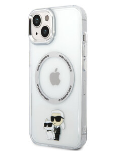 Karl Lagerfeld IML Karl a Choupette NFT MagSafe Zadný Kryt pre iPhone 14 Plus transparentná KLHMP14MHNKCIT