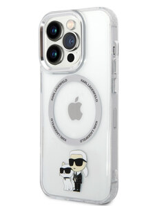 Karl Lagerfeld IML Karl and Choupette NFT MagSafe Case for iPhone 14 Pro transparent KLHMP14LHNKCIT
