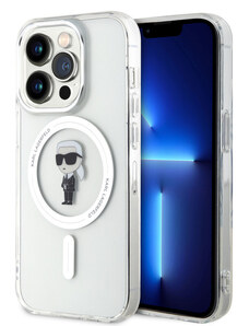 Karl Lagerfeld IML Ikonik MagSafe puzdro pre iPhone 15 Pro transparentná KLHMP15LHFCKNOT