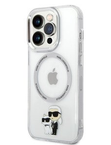 Karl Lagerfeld IML Karl and Choupette NFT MagSafe puzdro pre iPhone 13 Pro transparentná KLHMP13LHNKCIT