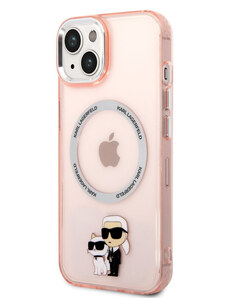 Karl Lagerfeld IML Karl a Choupette NFT MagSafe Zadný Kryt pre iPhone 14 Plus ružová KLHMP14MHNKCIP