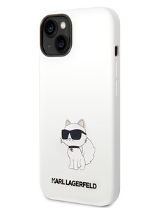 Karl Lagerfeld Liquid Silicone Choupette NFT puzdro pre iPhone 14 Plus biela KLHCP14MSNCHBCH