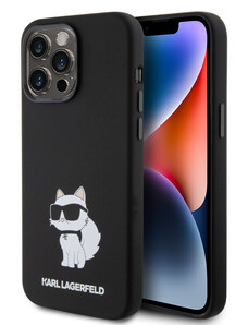 Karl Lagerfeld Liquid Silicone Choupette NFT puzdro pre iPhone 15 Pro Max čierna KLHCP15XSNCHBCK