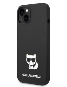 Karl Lagerfeld Liquid Silicone Choupette Zadný Kryt pre iPhone 14 Plus čierna KLHCP14MSLCTBK