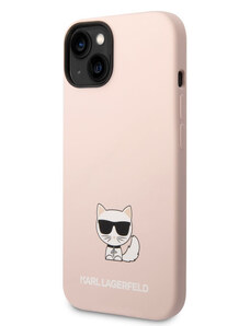 Karl Lagerfeld Liquid Silicone Choupette Zadný Kryt pre iPhone 14 Plus ružová KLHCP14MSLCTPI