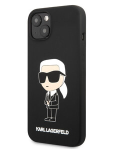 Karl Lagerfeld Liquid Silicone Ikonik NFT Case for iPhone 13 schwarz KLHCP13MSNIKBCK