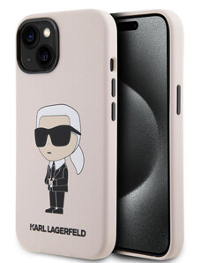 Karl Lagerfeld Liquid Silicone Ikonik NFT Case for iPhone 15 pink KLHCP15SSNIKBCP