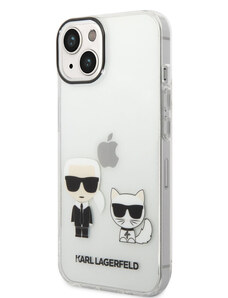 Karl Lagerfeld PC/TPU Ikonik Karl and Choupette Zadný Kryt pre iPhone 14 Plus transparentná KLHCP14MCKTR