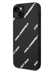 Karl Lagerfeld PU Grained Leather Logomania puzdro pre iPhone 14 Plus čierna KLHCP14MPGMLKFK