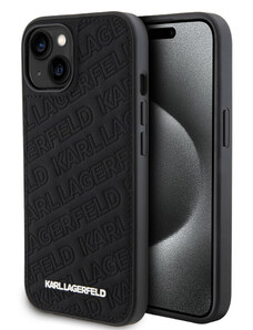 Karl Lagerfeld PU Quilted Pattern Zadný Kryt pre iPhone 15 čierna KLHCP15SPQKPMK