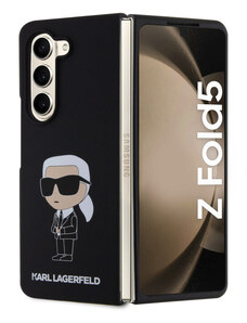 Karl Lagerfeld Liquid Silicone Ikonik NFT Zadný Kryt pre Samsung Galaxy Z Fold 5 čierna KLHCZFD5SNIKBCK