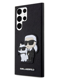 Karl Lagerfeld PU Saffiano Karl and Choupette NFT puzdro pre Samsung Galaxy S23 Ultra čierna KLHCS23LSANKCPK
