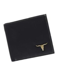 Buffalo Wild Čierna matná pánska kožená peňaženka RFID v krabičke WILD Čierna