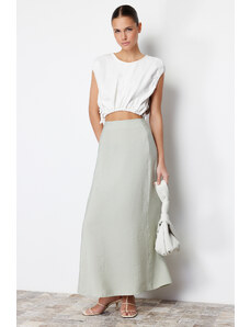 Trendyol Collection Mint Modal Obsah A-line Maxi dĺžka Tkaná sukňa