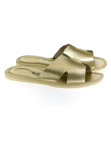 Dámske zlaté kožené papuče ANETA6