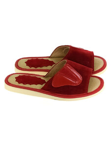 Dámske celokožené červené papuče SONA5
