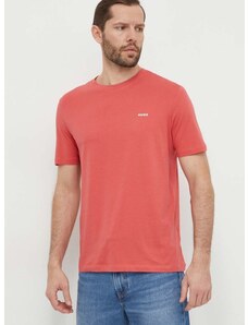 Bavlnené tričko HUGO pánsky,červená farba,jednofarebný,50466158