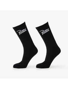 Pánske ponožky Patta Script Logo Sport Socks 2-Pack Black