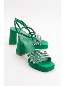 LuviShoes Nove Green Women's Heeled Shoes