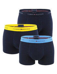 TOMMY HILFIGER - boxerky 3PACK signature cotton essentials dark color with desert sky & yellow waist