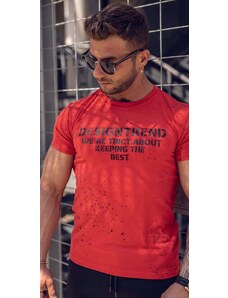 NajlepsiaModa.sk Červené pánske tričko s potlačou "Designtrend"
