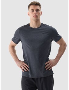 4F Pánske tréningové regular tričko z recyklovaných materiálov - čierne