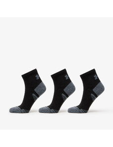 Pánske ponožky Under Armour Performance Cotton 3-Pack QTR Socks Black