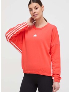 Mikina adidas dámska, červená farba, vzorovaná, IS0901
