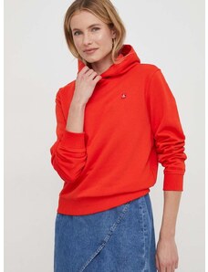 Mikina Calvin Klein Jeans dámska,červená farba,s kapucňou,s nášivkou,J20J223227