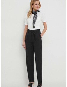 Nohavice Calvin Klein Jeans dámske,čierna farba,široké,vysoký pás,J20J223119