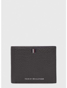 Kožená peňaženka Tommy Hilfiger pánsky, šedá farba, AM0AM11854