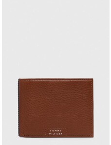 Kožená peňaženka Tommy Hilfiger pánsky,hnedá farba,AM0AM12187