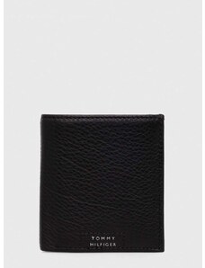 Kožená peňaženka Tommy Hilfiger pánsky,čierna farba,AM0AM12190