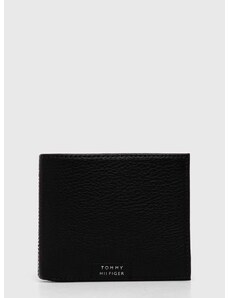 Kožená peňaženka Tommy Hilfiger pánsky,čierna farba,AM0AM12188