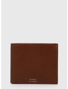 Kožená peňaženka Tommy Hilfiger pánsky,hnedá farba,AM0AM12188