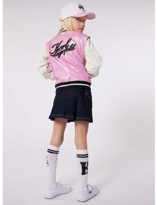 Dievčenská rifľová sukňa Karl Lagerfeld biela farba, mini, rovný strih