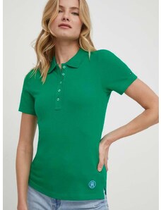 Polo tričko Tommy Hilfiger dámsky,zelená farba,WW0WW41890