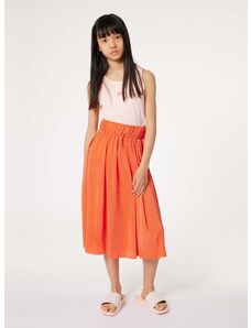 Dievčenská sukňa Dkny oranžová farba, midi, áčkový strih