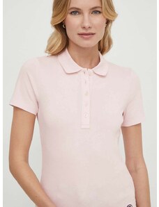 Polo tričko Tommy Hilfiger dámsky, ružová farba, WW0WW41890