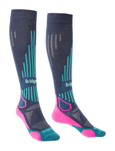 Lyžiarske ponožky Bridgedale Ski Lightweight Wmn M / dark denim/pink