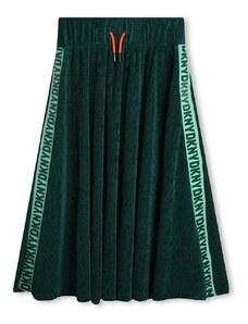Dievčenská sukňa Dkny zelená farba, midi, áčkový strih
