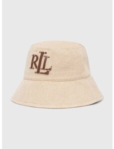 Bavlnený klobúk Lauren Ralph Lauren béžová farba,bavlnený,454937220