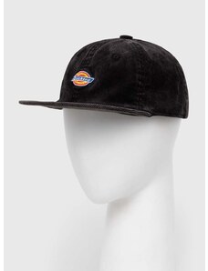 Manšestrová baseballová čiapka Dickies CHASE CITY CAP čierna farba, s nášivkou, DK0A4YPJ