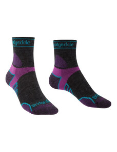 Bežecké ponožky Bridgedale Trail Run LW T2 MS 3/4 Crew Wmn M / charcoal/purple